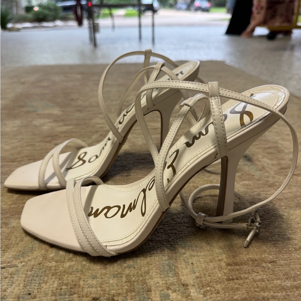 Sam Edelman Cream Strappy Heels